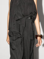 Darted trousers with stripe print detail