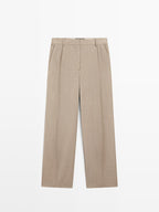 100% wool darted trousers