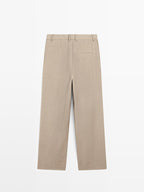 100% wool darted trousers