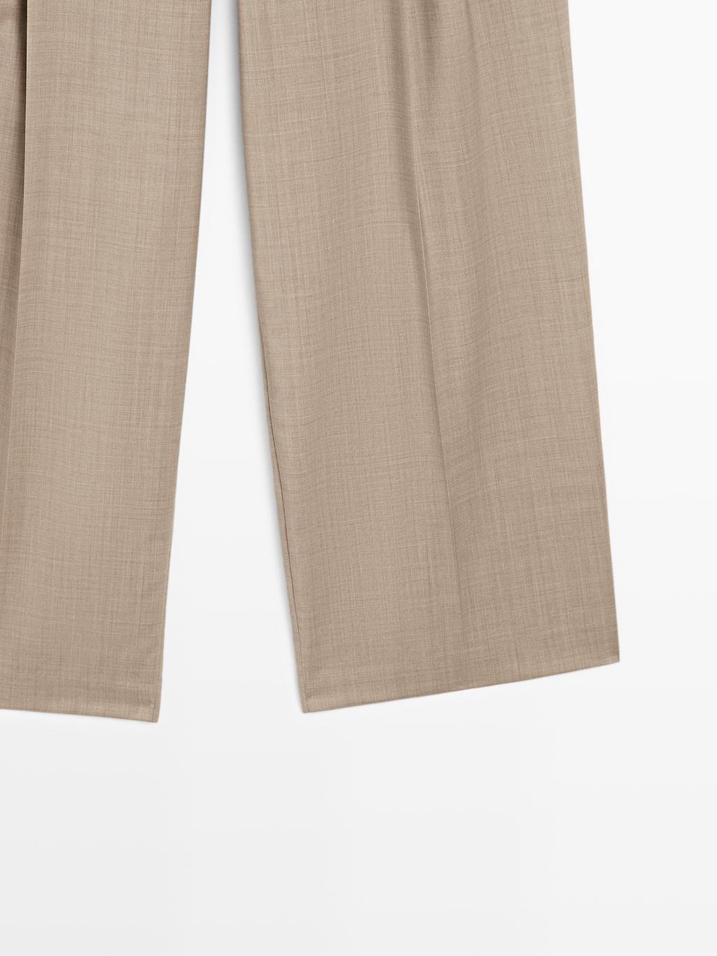 100% wool darted trousers