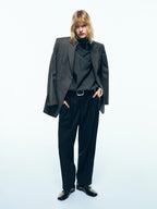 100% wool boyfriend fit trousers