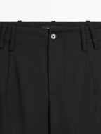 100% wool boyfriend fit trousers