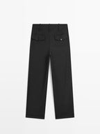 100% wool boyfriend fit trousers