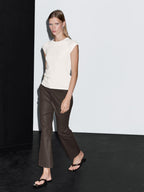 Flared cropped trousers