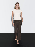 Flared cropped trousers