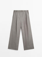 100% wool pinstripe trousers