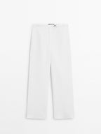 Straight-fit trousers with buckle detail