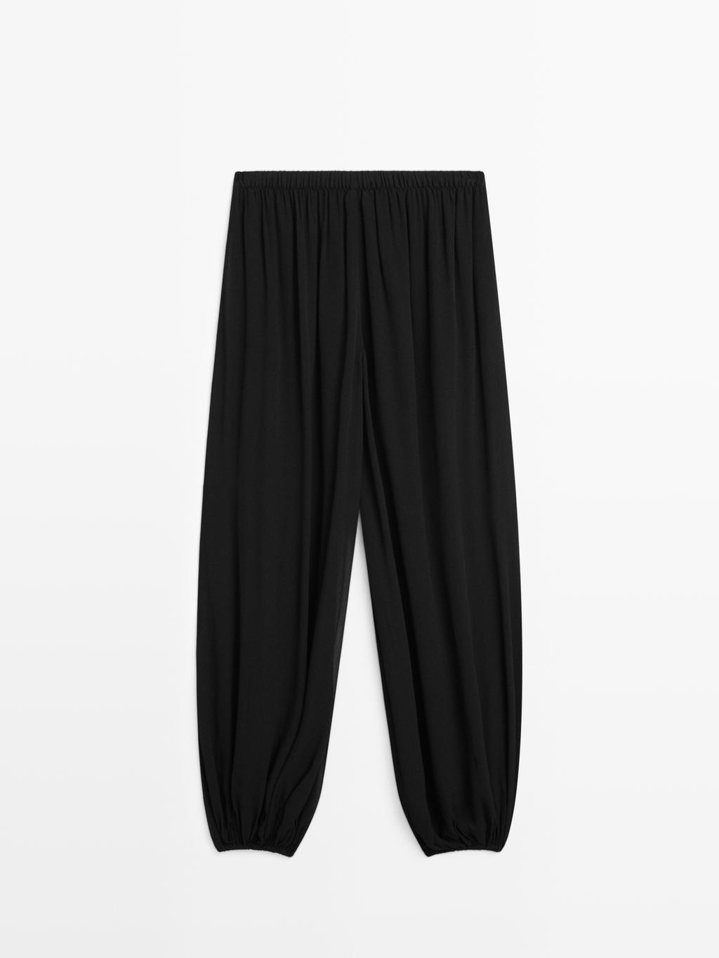 Sarouel trousers in flowing fabric - LIMITED