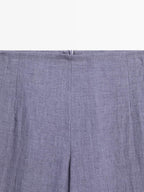 100% linen high-waist trousers