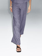 100% linen high-waist trousers