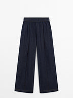 Flowing cotton blend jeans