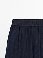 Flowing cotton blend jeans