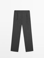 Dart trousers with elastic waistband