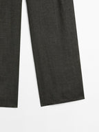 100% linen wide-leg trousers