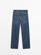 Mid-rise straight-leg jeans