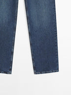 Mid-rise straight-leg jeans