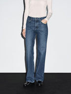 Mid-rise straight-leg jeans