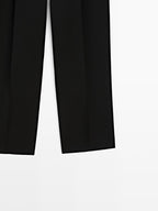 100% wool wide-leg trousers with dart - LIMITED