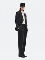 100% wool wide-leg trousers with dart - LIMITED