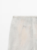 Flowing straight-leg print trousers