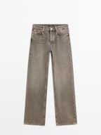 Mid-rise wide-leg jeans