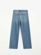 Mid-rise wide-leg jeans with studs