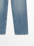 Mid-rise wide-leg jeans with studs