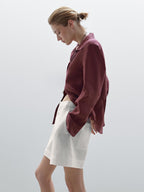 100% linen short Bermuda shorts