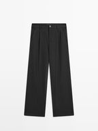 Pinstripe wide-leg trousers