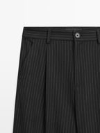 Pinstripe wide-leg trousers