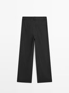 Pinstripe wide-leg trousers