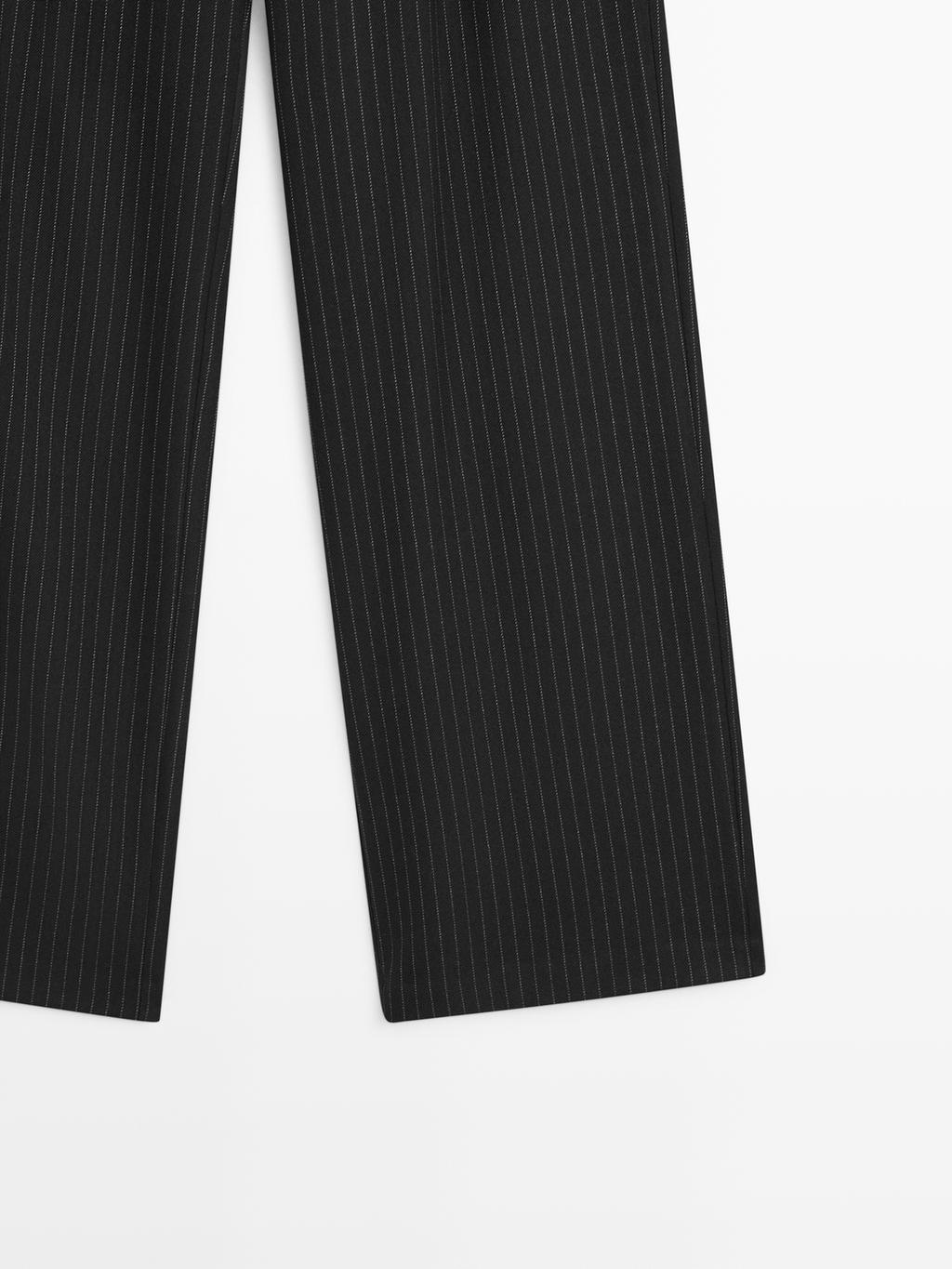 Pinstripe wide-leg trousers