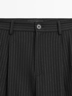 Pinstripe wide-leg trousers