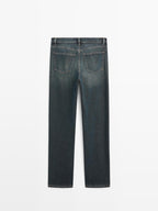 High-waist straight-leg comfort jeans