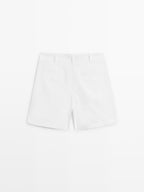 100% cotton Bermuda shorts with darts