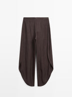 Flowing split hem trousers