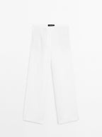 100% linen suit trousers