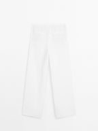 100% linen suit trousers