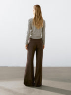 High-waist wide-leg linen trousers