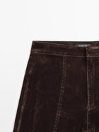 Flare fit high-waist flocked jeans