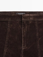 Flare fit high-waist flocked jeans