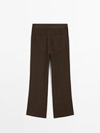 100% linen kick flare fit trousers