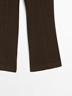 100% linen kick flare fit trousers