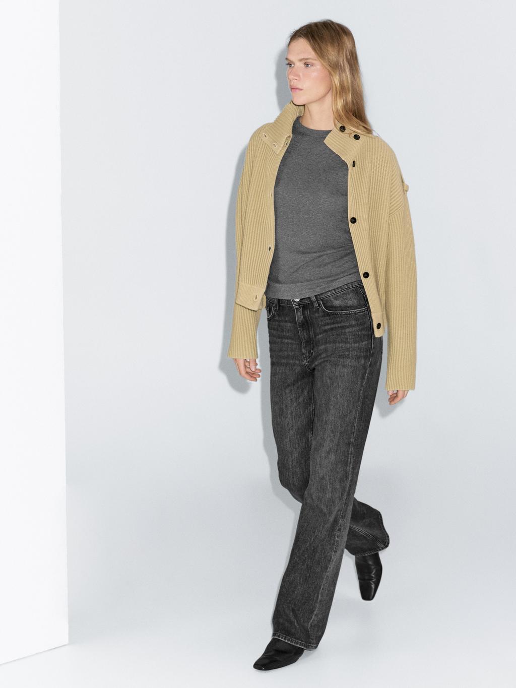 High-waist boot-cut jeans