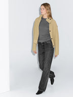 High-waist boot-cut jeans