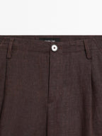 100% linen relaxed fit trousers