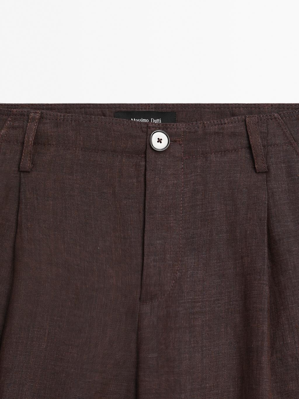 100% linen relaxed fit trousers