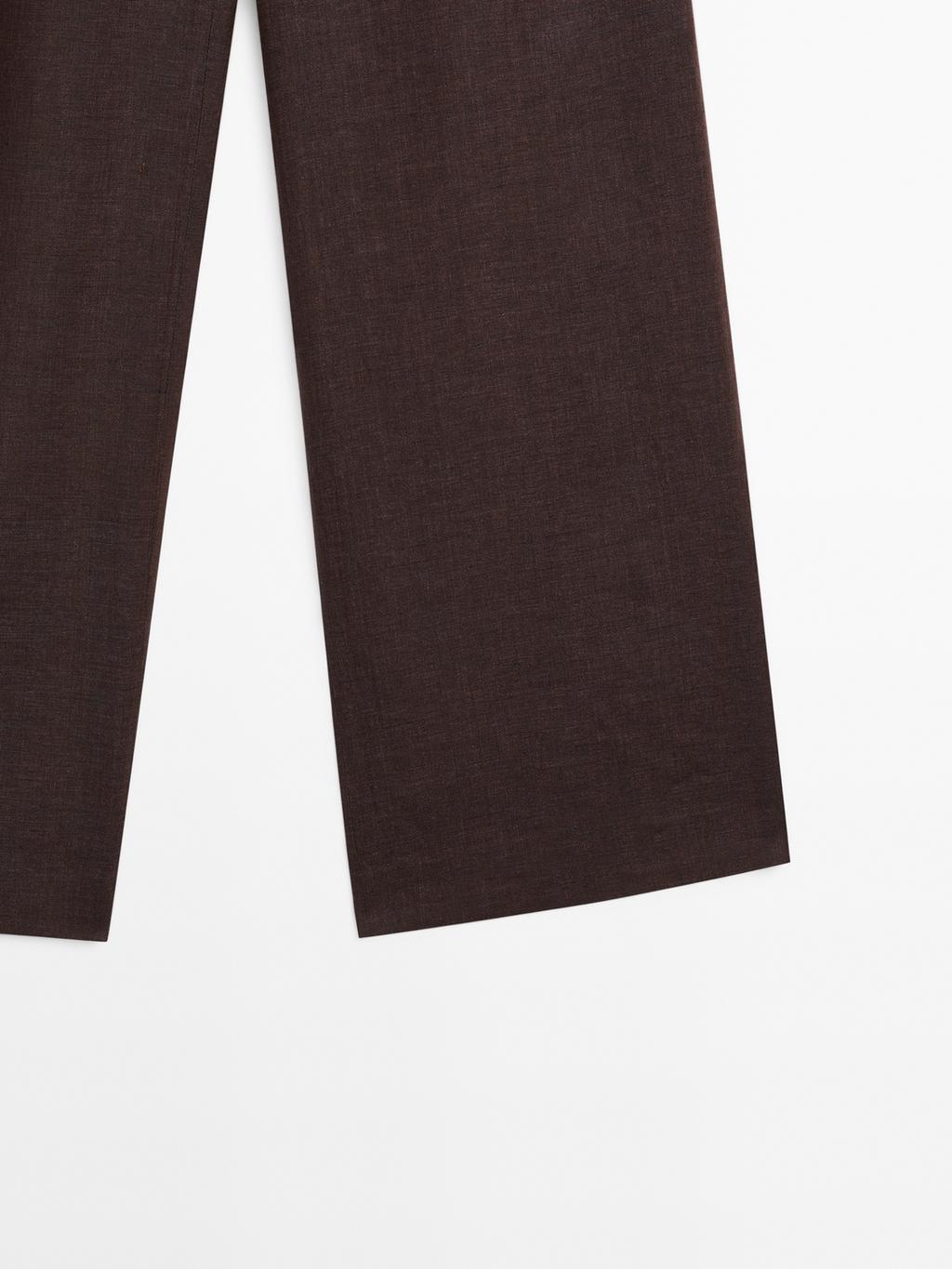 100% linen relaxed fit trousers
