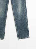 High-waist straight-leg cropped comfort jeans