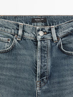 High-waist straight-leg cropped comfort jeans